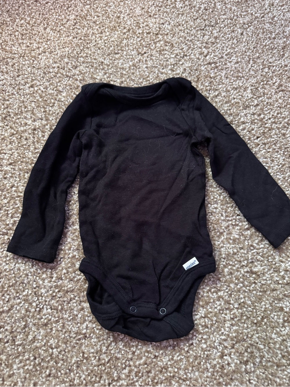 Gerber Black Long-Sleeve Baby One-Piece Bodysuit